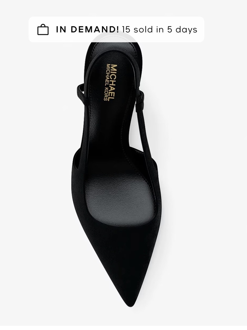 MICHAEL Michael Kors Black Pointed Slingback Pump - Alora suede pumps